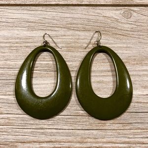 Vintage looking olive green earrings